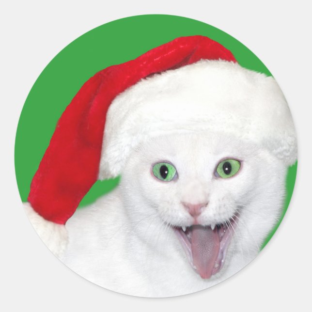 Adesivo Gato de Papais noeis Felizes (Frente)