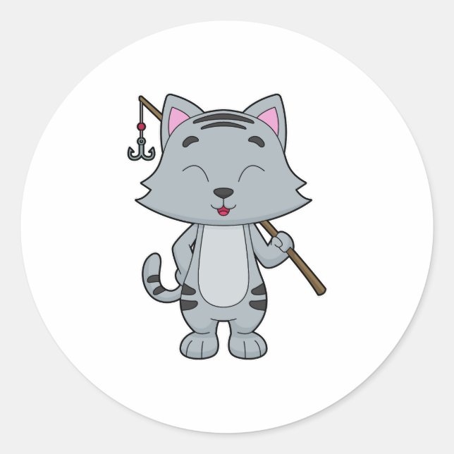 Adesivo Gato de Pesca e Pesca (Frente)