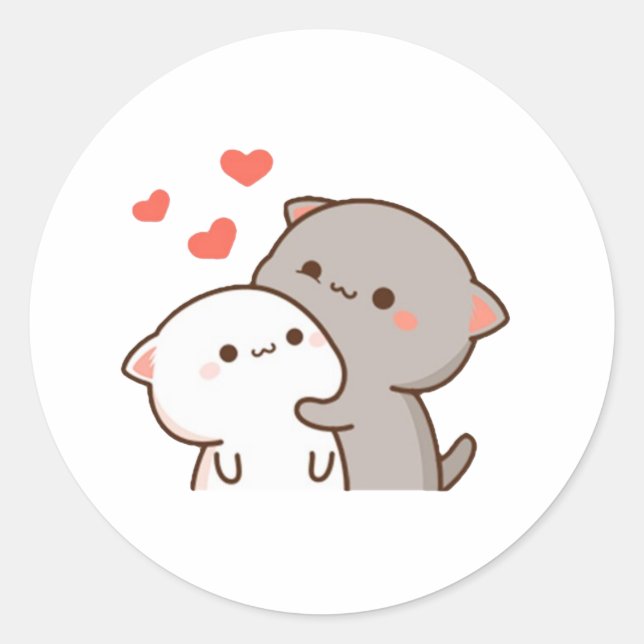 Adesivo Gato de Pêssego de Mochi Cugado (Frente)