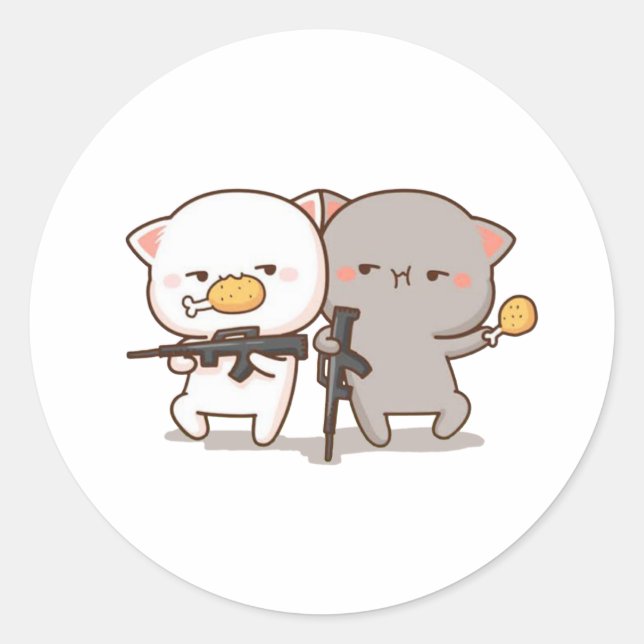 Adesivo Gato de Pêssego de Mochi Cugado (Frente)