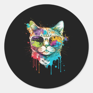 Adesivo Gato de Pop de Arte de Gato Bonito