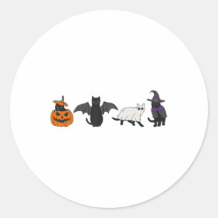 Adesivo Gato De Pumpkin Engraçado Ghost Black Halloween Pa