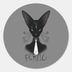 Adesivo Gato de Punk sofisticado