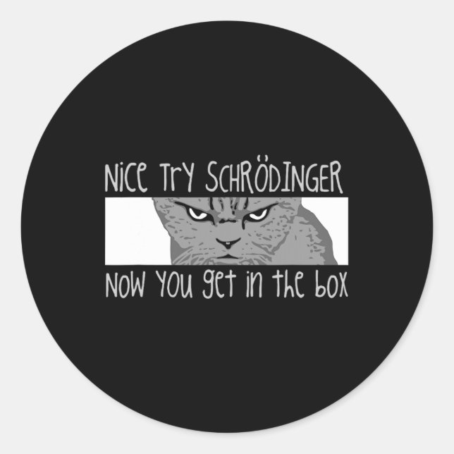 Adesivo Gato de Schrodinger - Físico (Frente)