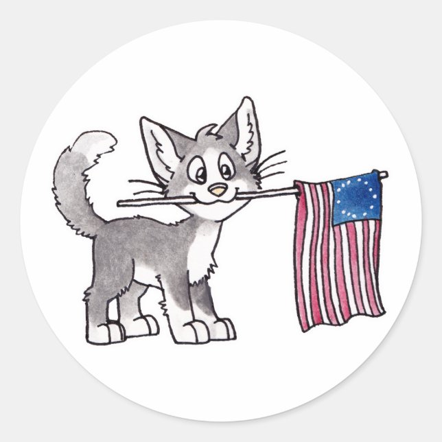 Adesivo Gato de Sinalizador dos EUA (Frente)