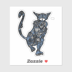 Adesivo Gato de Steampunk