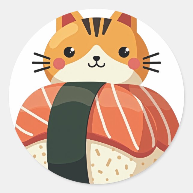 Adesivo Gato de Sushi (Frente)