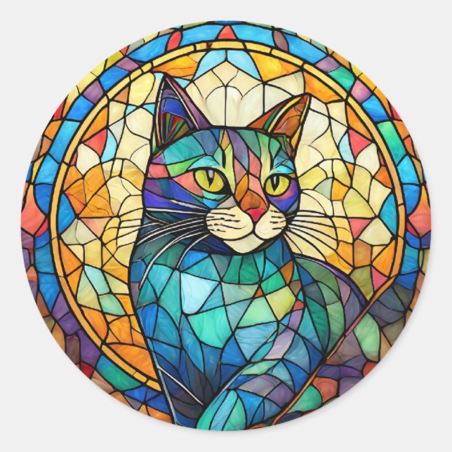 Adesivo Gato De Vidro Mantido (Frente)