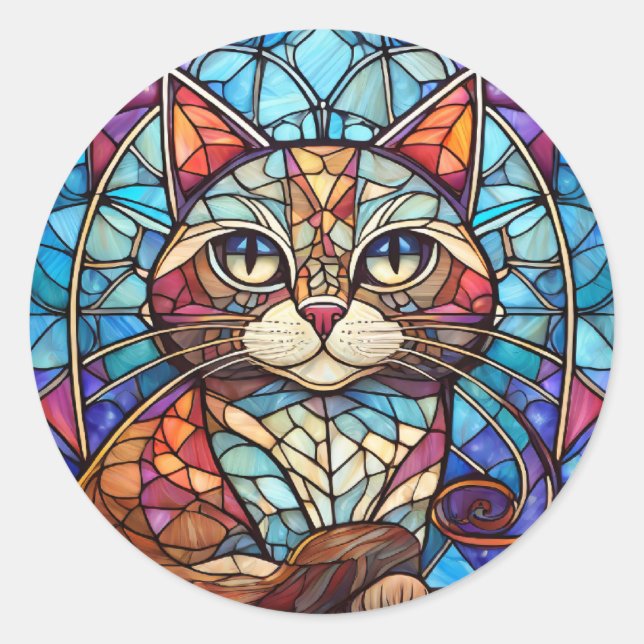 Adesivo Gato De Vidro Mantido (Frente)