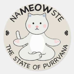 Adesivo Gato de Yoga - Namaste