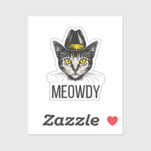 Adesivo Gato Divertido Miau
