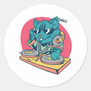 Adesivo Gato DJ legal
