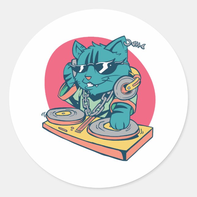 Adesivo Gato DJ legal (Frente)