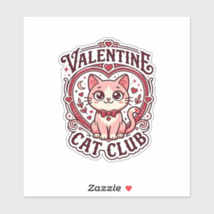 Adesivo Gato do Dia dos Namorados Design engraçado do aman