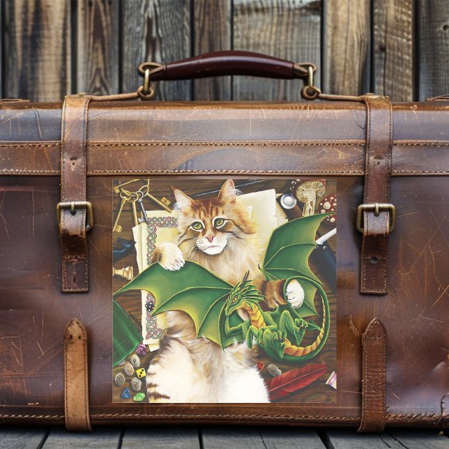 Adesivo Gato do Dragão de Jogos da mesa Superior (Criador carregado)