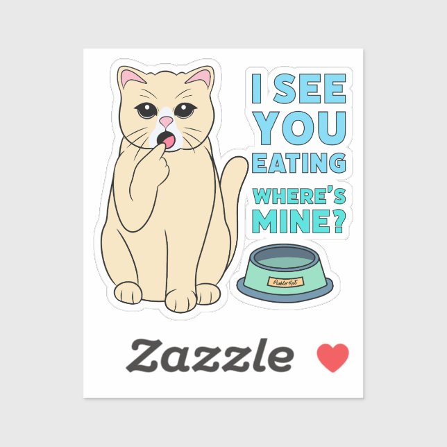 Adesivo Gato do Inspetor de comidas | (Folha)