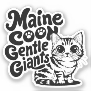 Adesivo Gato dos Gigantes Gentilosos do Maine Coon