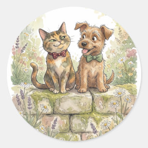 Adesivo Gato e Cachorro Caprichosos Arte de Jardim Tartaru