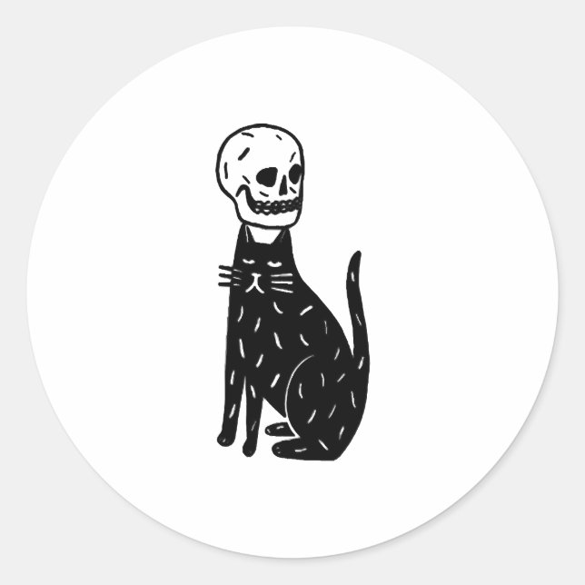 Adesivo Gato e crânio (Frente)
