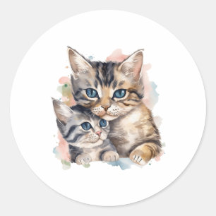 Adesivo Gato e Gatinho - Dia de as mães Feliz