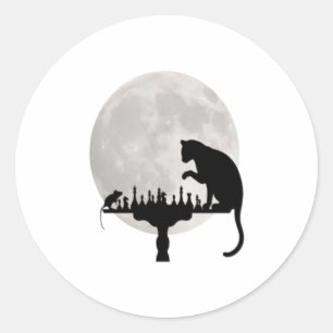 Adesivo Gato e Rato Jogando Xadrez
