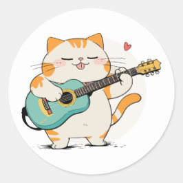 Adesivo Gato e Violão