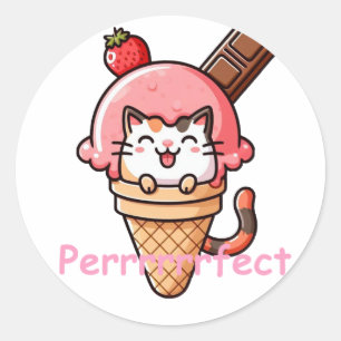 Adesivo Gato em Gelado de Gelo Perfeito