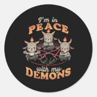 Gato Em Paz Com Meus Demônios Fofo De Baphomet Eng