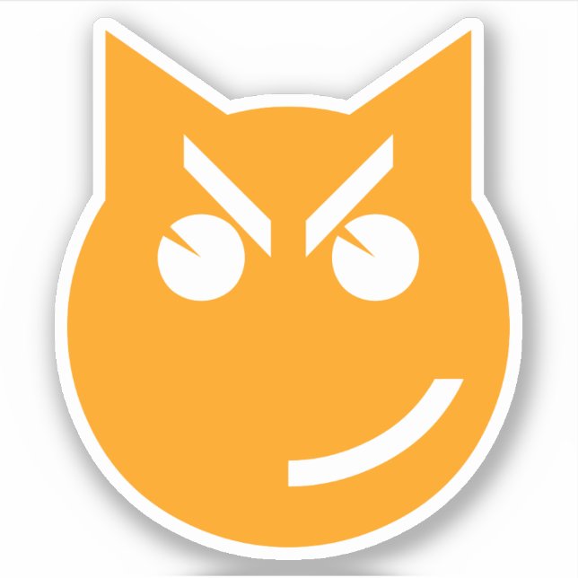 Adesivo Gato Emoji Esmirante (Frente)