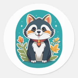 Adesivo Gato Encantador - Ilustração Felina Whimsical