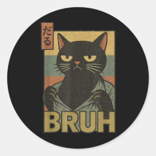 Adesivo Gato Engraçado Bruh Adolescente Garotas Homens Mem
