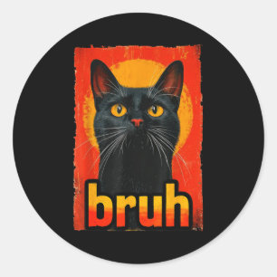 Adesivo Gato Engraçado Bruh Para Adolescentes Meninos Meni