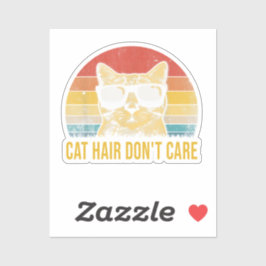 Adesivo Gato Engraçado Cabelo Não Me Importo Para Amantes 
