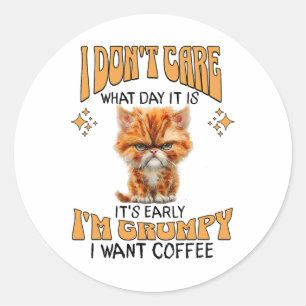Adesivo Gato Engraçado Café Engraçado Sobre Sarcasmo Quero