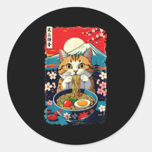 Adesivo Gato engraçado Catzilla Anime Ramen Japonês Gatos