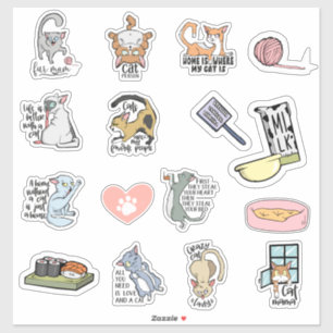 Adesivo Gato Engraçado Cita Stickers