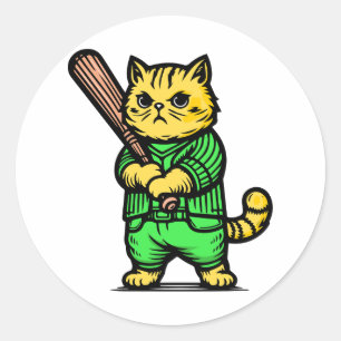 Adesivo Gato engraçado de beisebol