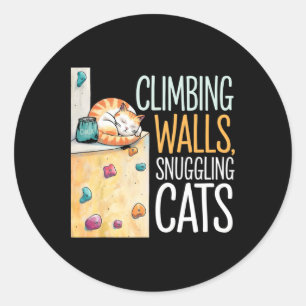 Adesivo Gato Engraçado de Bouldering – Escalada e Amante d