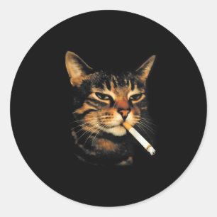 Adesivo Gato Engraçado Fumando Cigarro Meme de Gatinho Idi