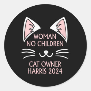 Adesivo Gato Engraçado Lady Kamala Harris 24 Cat Lover Hal