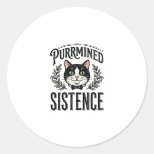 Adesivo Gato Engraçado Purrminou Existência Gráfico Vintag