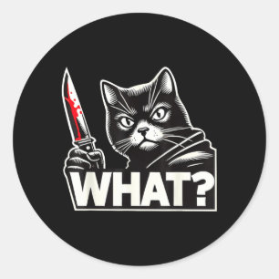Adesivo Gato Engraçado Que Gato Preto Humorístico de Hallo