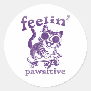 Adesivo Gato Engraçado, Skater City Ride