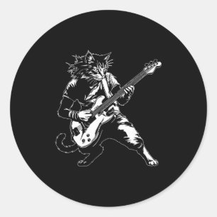 Adesivo Gato Engraçado Tocando Violão B Amante de Música R