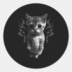Adesivo Gato engraçado Y2k retrô bobo vintage meme gato