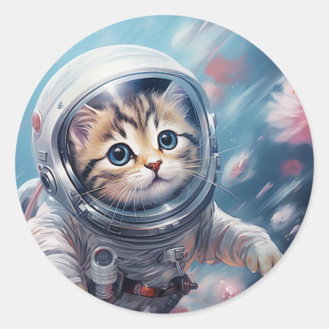 Adesivo Gato Espacial (Frente)