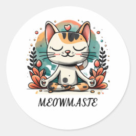 Adesivo Gato Espiritual Engraçado Meditando "MEOWMASTE"