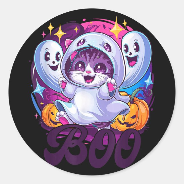 Adesivo Gato fantasma Boo  (Frente)