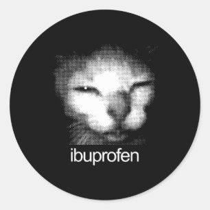 Adesivo Gato Feio Retro Meme Divertido de Ibuprofeno Mascu
