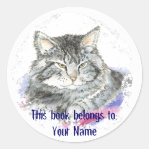 Adesivo Gato feito sob encomenda - placa de livro